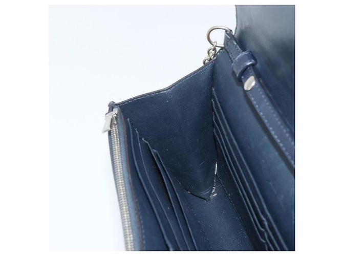Céline Borsa a Spalla CELINE in Pelle Blu Navy Argento Auth bs34226 - vista 20