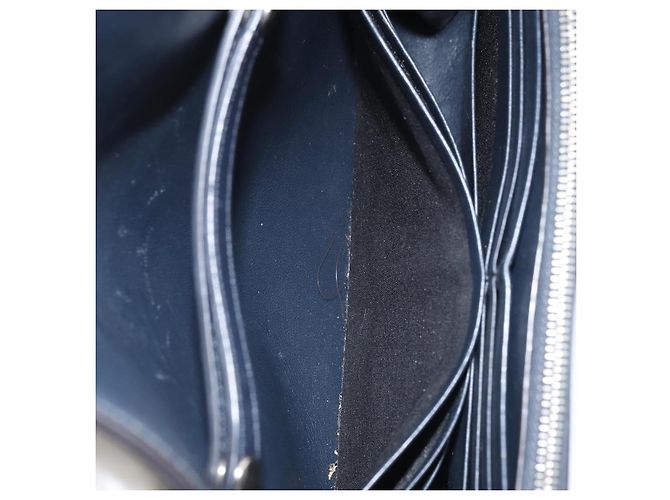 Céline Borsa a Spalla CELINE in Pelle Blu Navy Argento Auth bs34226 - vista 21
