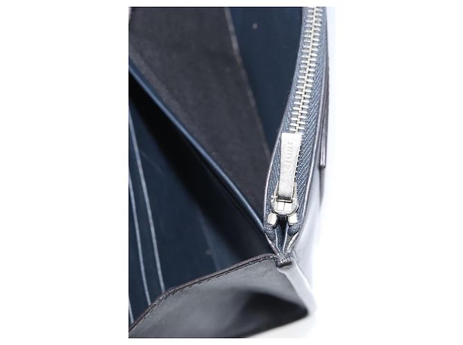 Céline Borsa a Spalla CELINE in Pelle Blu Navy Argento Auth bs34226 - vista 23