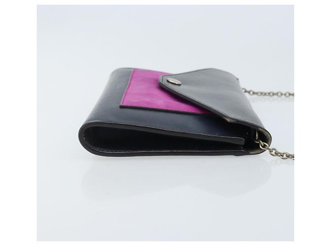 Céline Borsa a Spalla CELINE in Pelle Blu Navy Argento Auth bs34226 - vista 3
