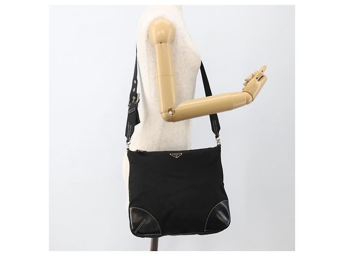 Borsa a Spalla PRADA Nylon Nero Argento Autentica ka3541 - vista 25