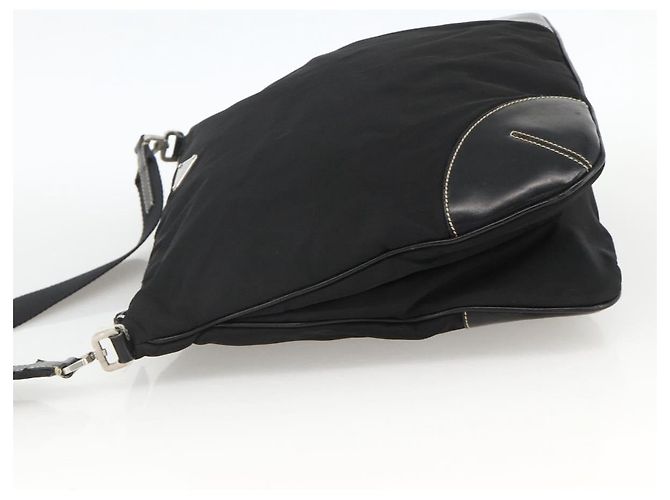 Borsa a Spalla PRADA Nylon Nero Argento Autentica ka3541 - vista 3