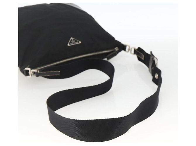 Borsa a Spalla PRADA Nylon Nero Argento Autentica ka3541 - vista 7