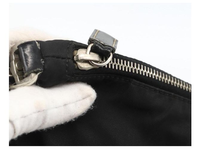 Borsa a Spalla PRADA Nylon Nero Argento Autentica ka3541 - vista 8