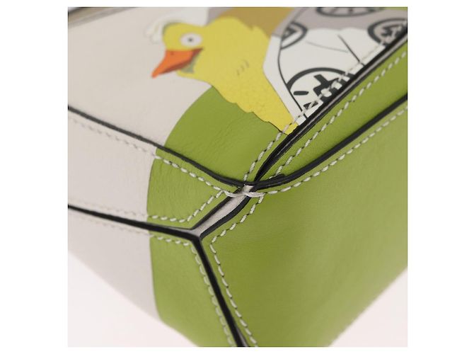LOEWE - Borsa Puzzle Mini Ghibli Spirited Away Ootori Sama 2way Auth 167151SM Bianco Verde - vista 16