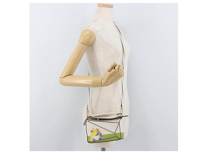 LOEWE - Borsa Puzzle Mini Ghibli Spirited Away Ootori Sama 2way Auth 167151SM Bianco Verde - vista 26