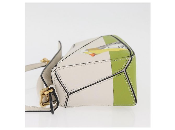 LOEWE - Borsa Puzzle Mini Ghibli Spirited Away Ootori Sama 2way Auth 167151SM Bianco Verde - vista 4