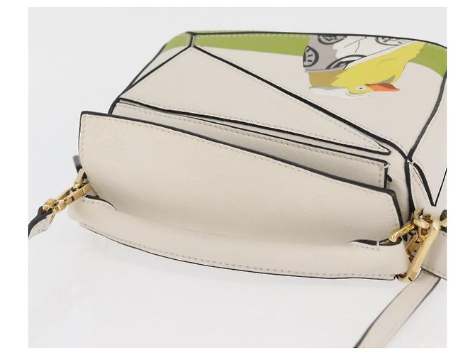 LOEWE - Borsa Puzzle Mini Ghibli Spirited Away Ootori Sama 2way Auth 167151SM Bianco Verde - vista 6
