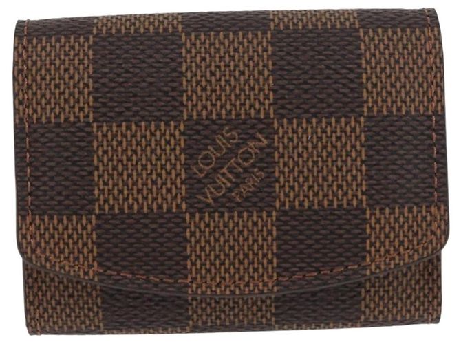 LOUIS VUITTON Maniche e Custodia per Maniche Damier Ebano Oro LV Auth 167199A D'oro Damier ebene - vista 13