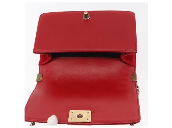 Borsa a spalla Boy Chanel in tela matelassé rossa e oro CC Auth ka3474SAM Rosso D'oro - vista 10