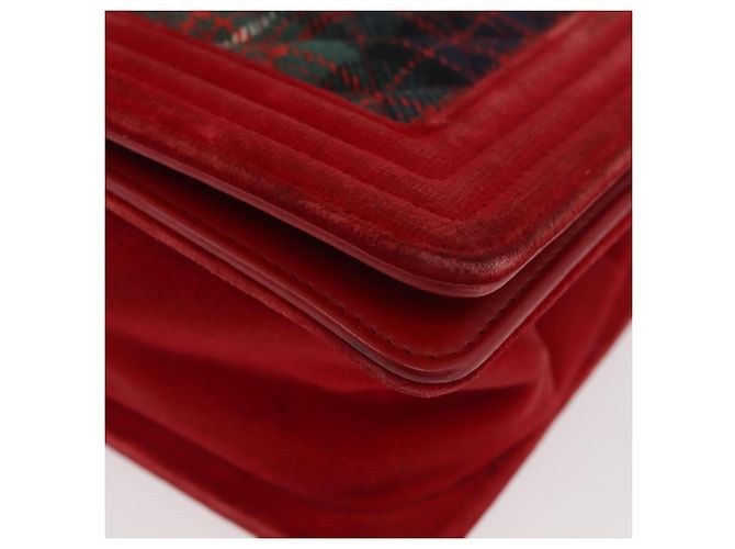 Borsa a spalla Boy Chanel in tela matelassé rossa e oro CC Auth ka3474SAM Rosso D'oro - vista 14