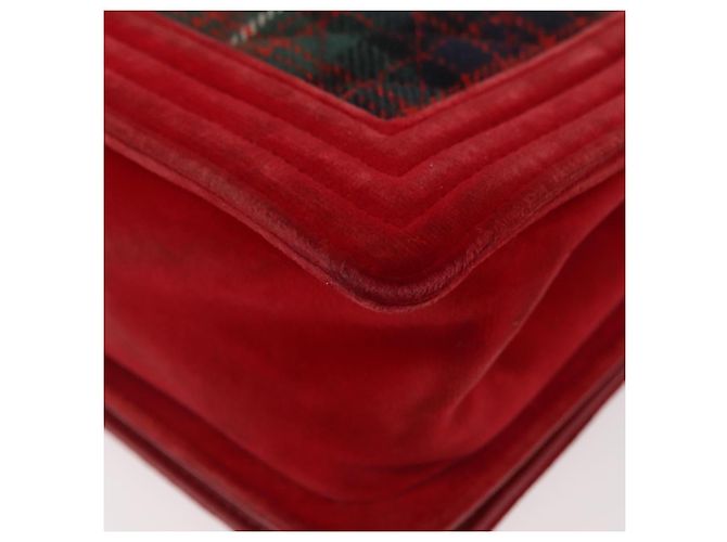 Borsa a spalla Boy Chanel in tela matelassé rossa e oro CC Auth ka3474SAM Rosso D'oro - vista 16