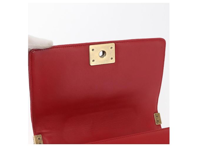 Borsa a spalla Boy Chanel in tela matelassé rossa e oro CC Auth ka3474SAM Rosso D'oro - vista 18