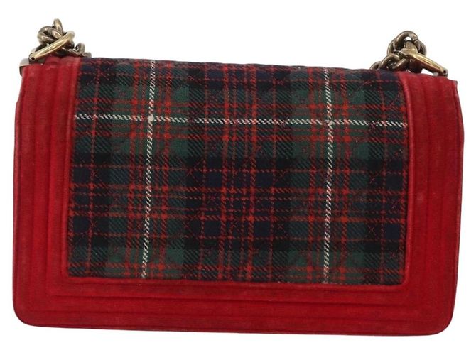 Borsa a spalla Boy Chanel in tela matelassé rossa e oro CC Auth ka3474SAM Rosso D'oro - vista 2