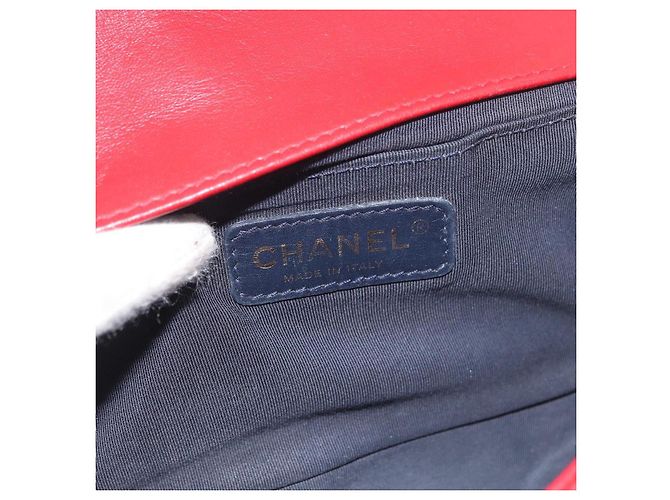 Borsa a spalla Boy Chanel in tela matelassé rossa e oro CC Auth ka3474SAM Rosso D'oro - vista 20