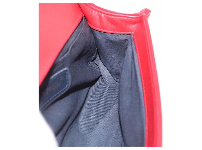 Borsa a spalla Boy Chanel in tela matelassé rossa e oro CC Auth ka3474SAM Rosso D'oro - vista 21