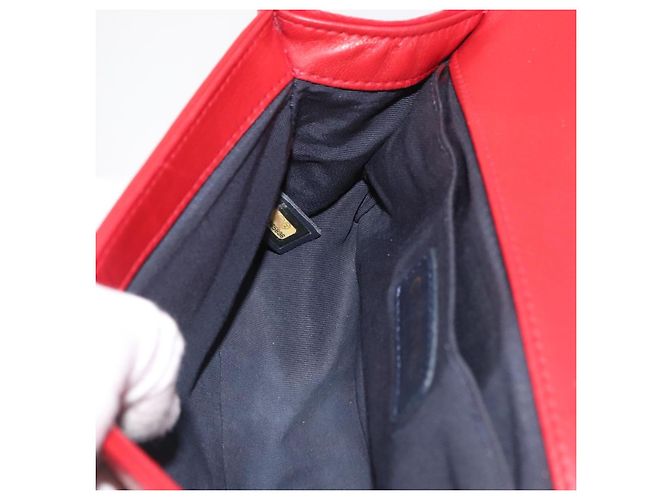 Borsa a spalla Boy Chanel in tela matelassé rossa e oro CC Auth ka3474SAM Rosso D'oro - vista 22