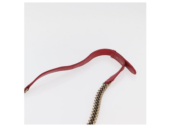 Borsa a spalla Boy Chanel in tela matelassé rossa e oro CC Auth ka3474SAM Rosso D'oro - vista 8