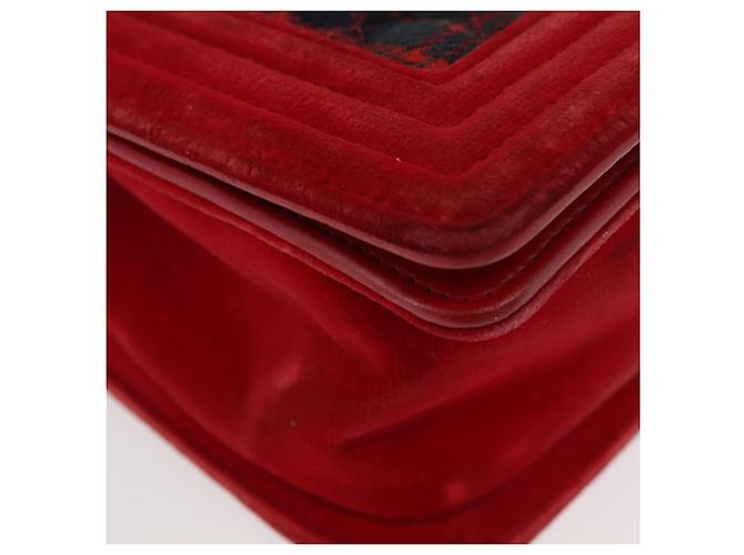 Borsa a spalla Boy Chanel in tela matelassé rossa e oro CC Auth ka3474SAM Rosso D'oro - vista 9