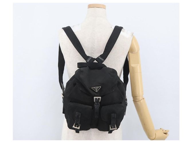 Zaino PRADA in nylon nero argento autentico 173583 - vista 33
