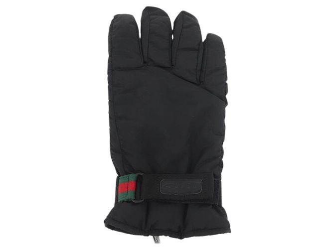 Guanti da sci GUCCI Web Sherry Line in nylon nero Auth 174408A - vista 10