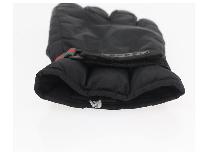 Guanti da sci GUCCI Web Sherry Line in nylon nero Auth 174408A - vista 15