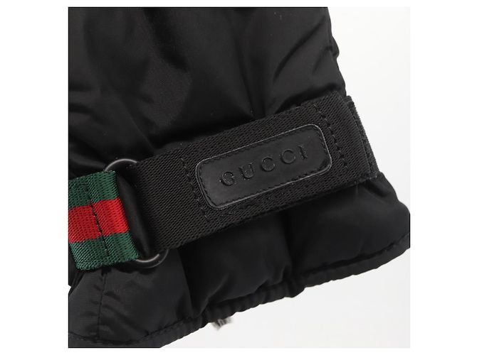 Guanti da sci GUCCI Web Sherry Line in nylon nero Auth 174408A - vista 16
