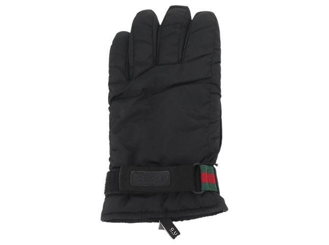 Guanti da sci GUCCI Web Sherry Line in nylon nero Auth 174408A - vista 2