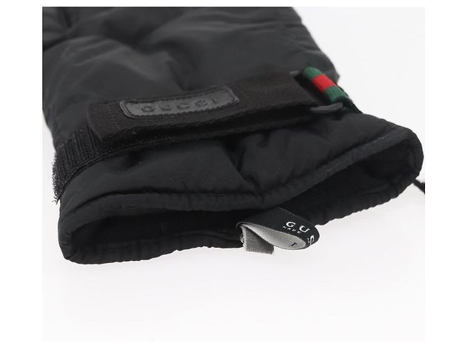 Guanti da sci GUCCI Web Sherry Line in nylon nero Auth 174408A - vista 6