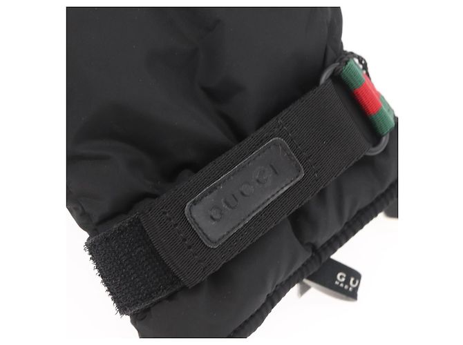 Guanti da sci GUCCI Web Sherry Line in nylon nero Auth 174408A - vista 7
