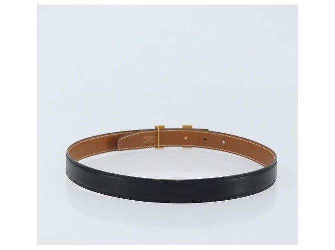 Hermès HERMES Constance Mini H Gürtel aus Leder 31,5" Schwarz Braun Auth YKZ392A - Ansicht 2
