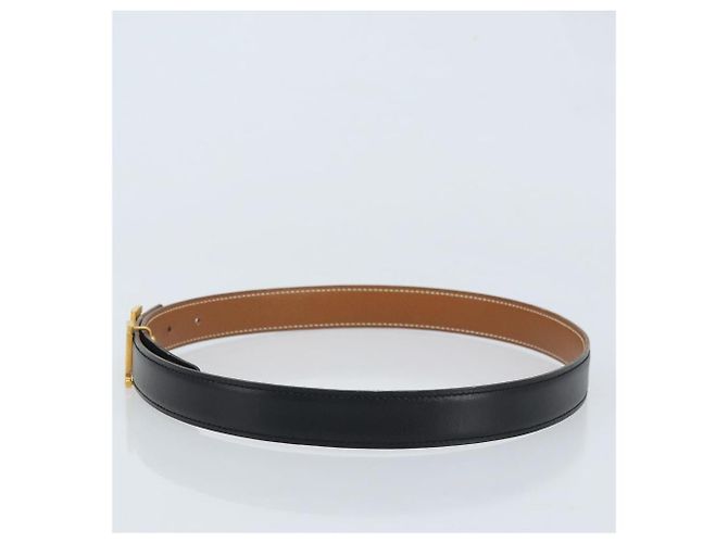 Hermès HERMES Constance Mini H Gürtel aus Leder 31,5" Schwarz Braun Auth YKZ392A - Ansicht 3