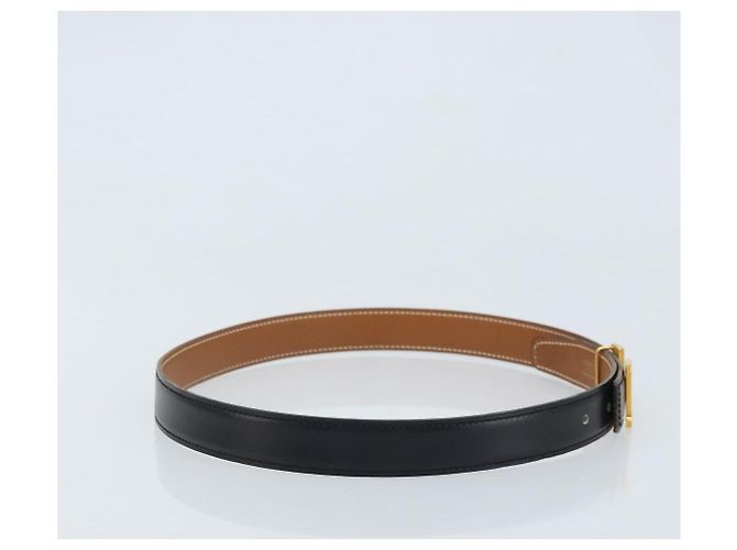 Hermès HERMES Constance Mini H Gürtel aus Leder 31,5" Schwarz Braun Auth YKZ392A - Ansicht 4