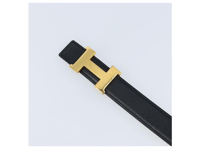 Hermès HERMES Constance Mini H Gürtel aus Leder 31,5" Schwarz Braun Auth YKZ392A - Ansicht 6