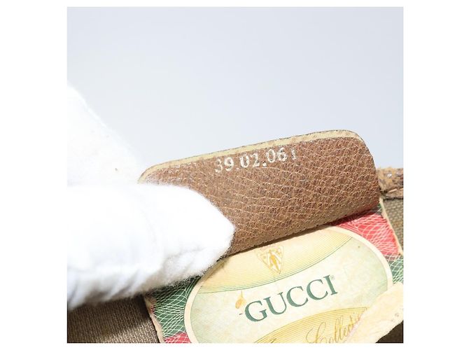 Gucci Borsa Tote GG Supreme in PVC Beige Oro 39 02 061 Auth BAZ223 - vista 12