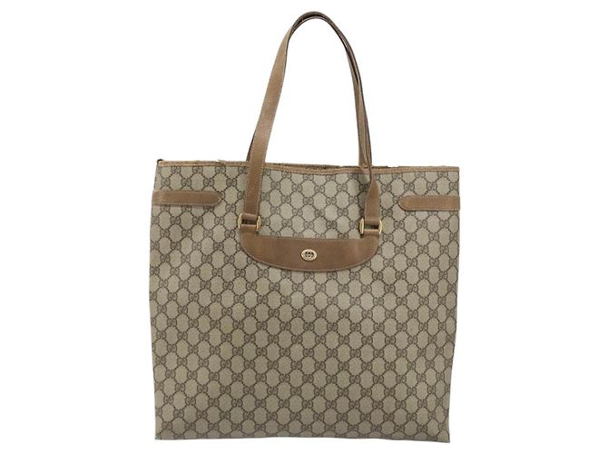 Gucci Borsa Tote GG Supreme in PVC Beige Oro 39 02 061 Auth BAZ223 - vista 13