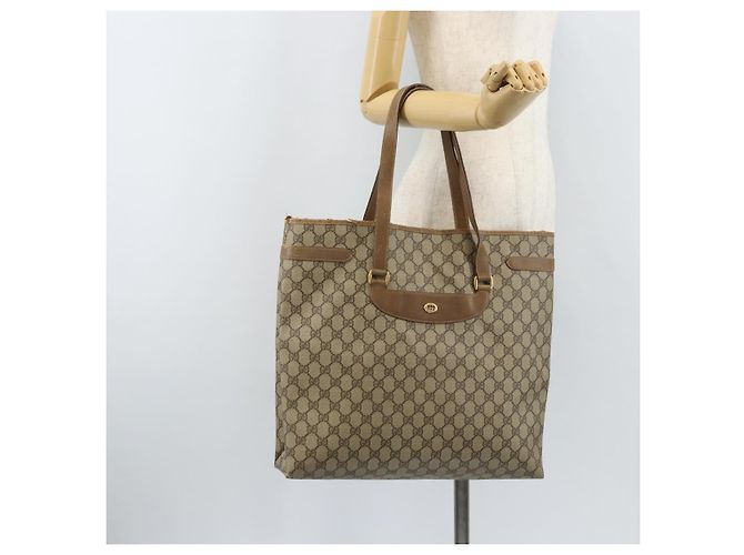 Gucci Borsa Tote GG Supreme in PVC Beige Oro 39 02 061 Auth BAZ223 - vista 21
