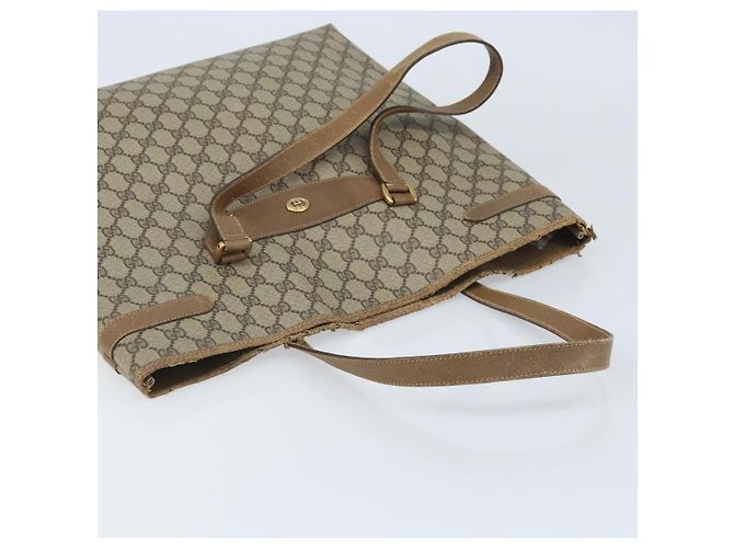 Gucci Borsa Tote GG Supreme in PVC Beige Oro 39 02 061 Auth BAZ223 - vista 6