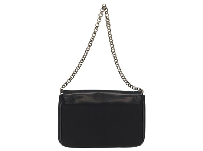 Borsa a spalla con catena Prada in nylon nero e argento autentica BAZ748A - vista 2