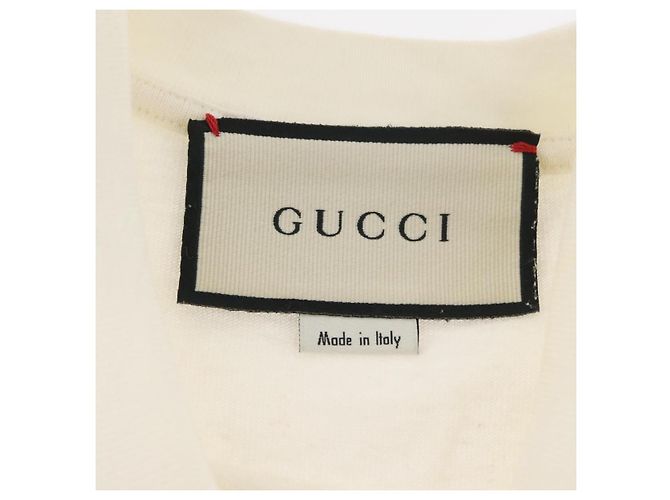 Gucci Camiseta de manga corta de algodón blanca Auth BAZ660A Blanco - vista 10