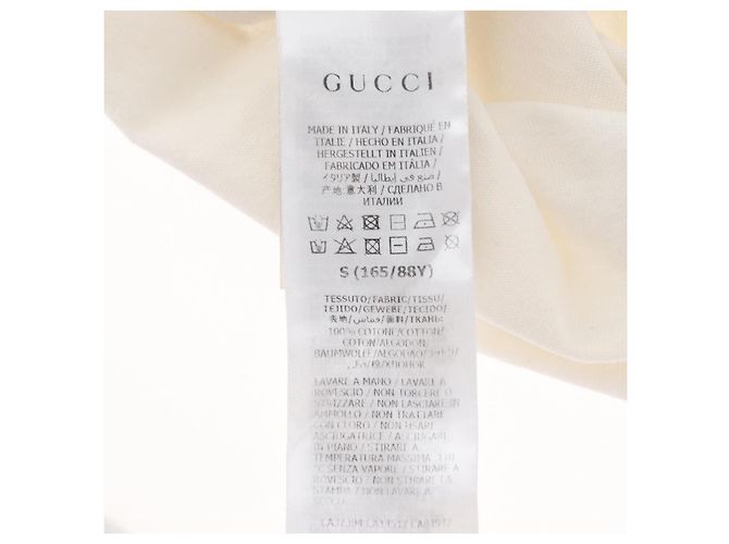 Gucci Camiseta de manga corta de algodón blanca Auth BAZ660A Blanco - vista 11
