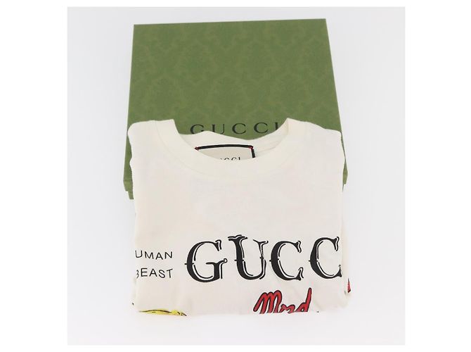 Gucci Camiseta de manga corta de algodón blanca Auth BAZ660A Blanco - vista 13