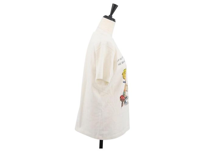 Gucci Camiseta de manga corta de algodón blanca Auth BAZ660A Blanco - vista 4