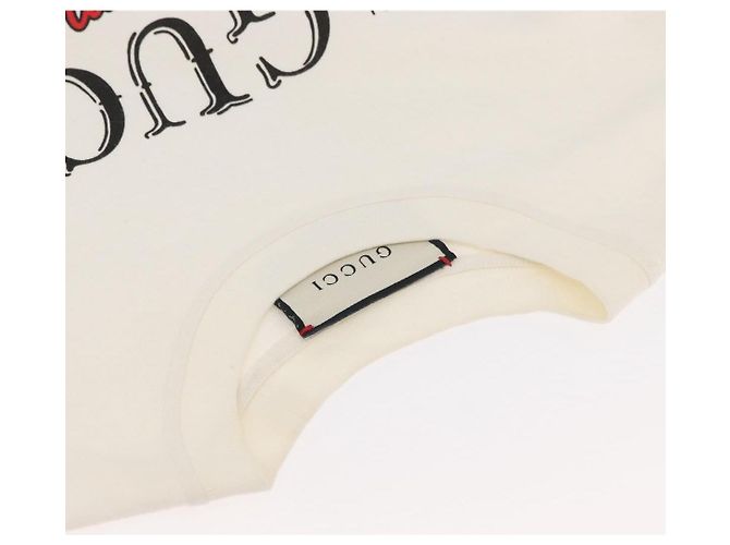 Gucci Camiseta de manga corta de algodón blanca Auth BAZ660A Blanco - vista 5