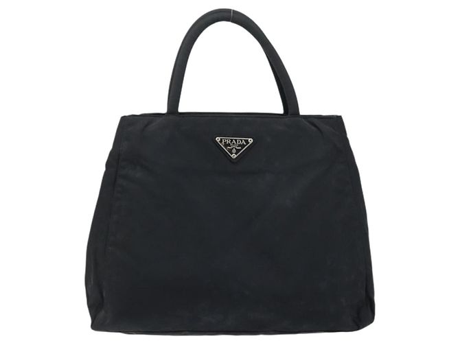 PRADA Borsa a mano in nylon nero argento Auth BAZ160 - vista 13
