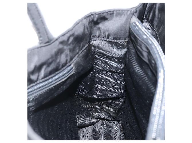 PRADA Borsa a mano in nylon nero argento Auth BAZ160 - vista 19