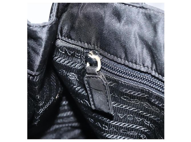 PRADA Borsa a mano in nylon nero argento Auth BAZ160 - vista 21