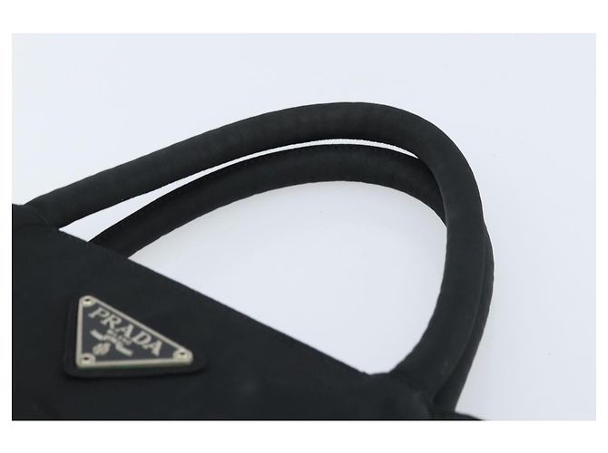 PRADA Borsa a mano in nylon nero argento Auth BAZ160 - vista 8
