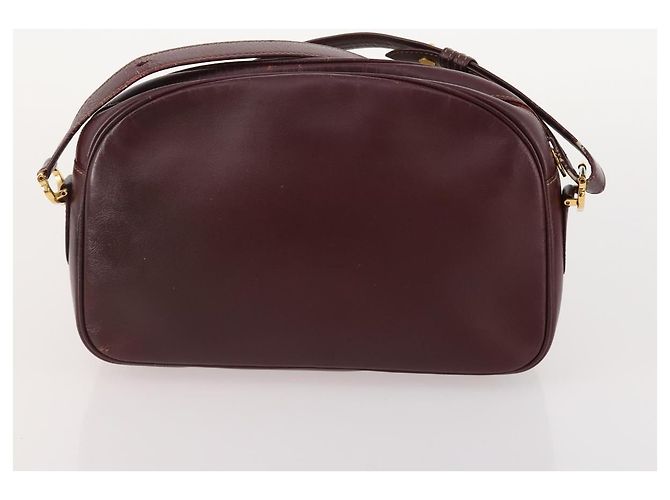 CARTIER Borsa a Spalla Must Line Pelle 3 Pezzi Bordeaux Oro Auth 166800 D'oro Bordò - vista 10
