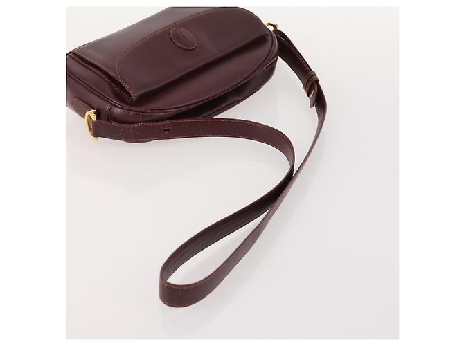CARTIER Borsa a Spalla Must Line Pelle 3 Pezzi Bordeaux Oro Auth 166800 D'oro Bordò - vista 12